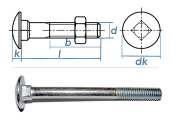 M6 x 20mm Torbandschrauben DIN603 Stahl verzinkt (10 Stk.)