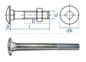 M8 x 110mm Torbandschrauben DIN 603 Stahl verzinkt (10 Stk.)