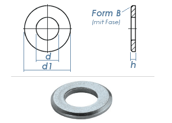 3,2mm Unterlegscheiben DIN125 Form B Stahl verzinkt (100 Stk.)
