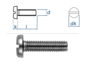 M5 x 10mm Flachkopfschraube DIN85 Edelstahl A2  (10 Stk.)