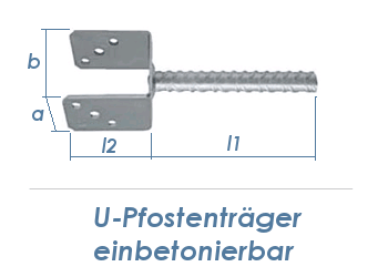 91mm U-Pfostenträger einbetonierbar (1 Stk.)