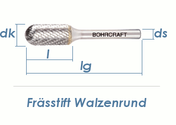 12mm HM-Frässtift Walzenrund (1 Stk.)