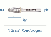 8mm HM-Frässtift Rundbogen (1 Stk.)