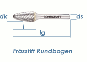 12mm HM-Frässtift Rundbogen (1 Stk.)