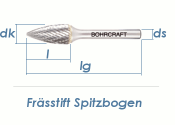 12mm HM-Frässtift Spitzbogen (1 Stk.)