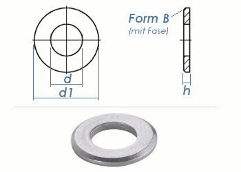 15mm Unterlegscheiben DIN125 Form B Edelstahl A2 (10 Stk.)