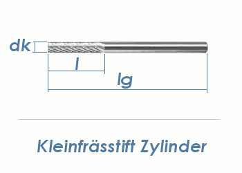 3mm HM-Kleinfrässtift Zylinderform (1 Stk.)