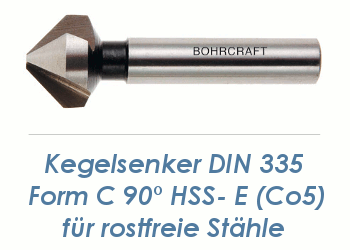 6,3mm HSS-E (Co5) Kegelsenker 90° Rundschaft DIN335C für Edelstahl (1 Stk.)