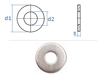3,2mm Unterlegscheiben DIN134 Edelstahl A2  (10 Stk.)