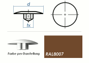 TX15 Abdeckkappe RAL8007 / rehbraun  (10 Stk.)