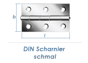 50 x 31mm Scharnier schmal Edelstahl (1 Stk.)