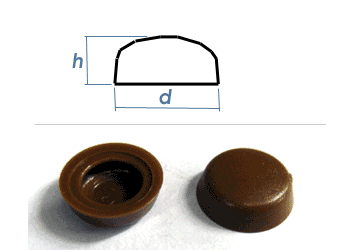 Kappe f. 3,9mm Schraube braun (100 Stk.)