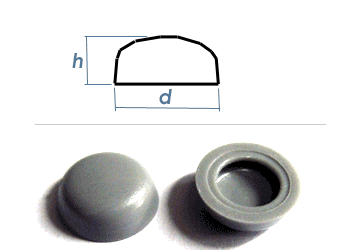 13mm Abdeckkappe selbstklebend grau - Schraubenking-sho