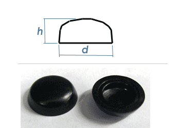 Abdeckkappen für Kappenschrauben 3,9 mm - tiefschwarz RAL 9005