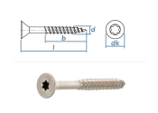 4 x 35mm Spanplattenschrauben Torx Teilgew. Edelstahl A2...