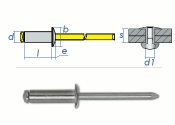 3 x 10mm Blindniete Alu/Stahl DIN7337 (100 Stk.)