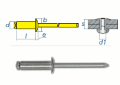 4 x 12mm Blindniete Stahl/Stahl DIN7337 (10 Stk.)