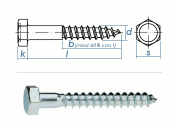 6 x 60mm Sechskant-Holzschrauben DIN 571  Verzinkt (10 Stk.)