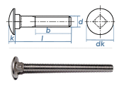 M5 x 50mm Torbandschrauben DIN603 Edelstahl A2 (10 Stk.)