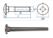 M12 x 50mm Torbandschrauben DIN 603 Edelstahl A2 (1 Stk.)