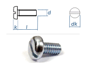 M6 x 10mm Flachkopfschraube DIN85 Stahl verzinkt FKL 4.8...