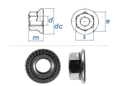 M6 Sechskantmutter m. Flansch DIN6923 Edelstahl A2 (10 Stk.)