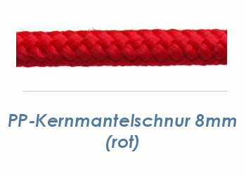 8mm PP- Kernmantelschnur Rot (je 1 lfm)