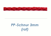 3mm PP- Schnur Rundgeflochten Rot (je 1 lfm)