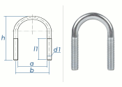 M6 x 23 x 40mm (1/2") Rundstahlbügel ähnl....