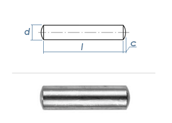 4 x 12mm Zylinderstift  Edelstahl gem. DIN7 / ISO2338 (10 Stk.)