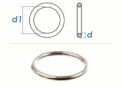 4 x 30mm Ring geschwei&szlig;t Edelstahl A4 (1 Stk.)