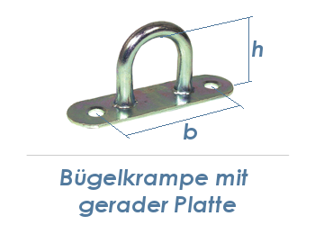 30mm Bügelkrampe mit gerader Platte verzinkt (1 Stk.)