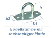 25mm Bügelkrampe mit sechseckiger Platte verzinkt (1...