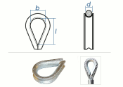 6mm Seilkausche BF Stahl verzinkt (1 Stk.)