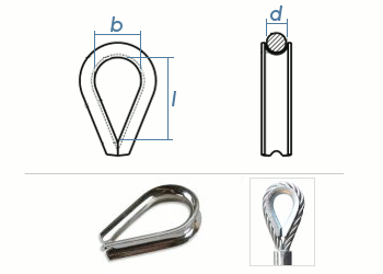 10mm Seilkausche BF Edelstahl A4 (1 Stk.)