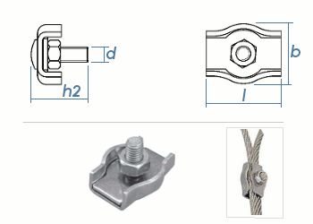 DRAHTSEIL EDELSTAHL KLEMME neu Spannschloss A4 Karabiner