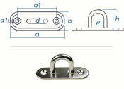 32mm Bügelkrampe mit gerader Platte Edelstahl A2 (1...