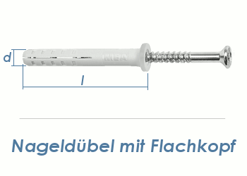 6 x 60mm Nageldübel m. Flachkopf (10 Stk.)