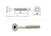 5 x 140mm Spanplattenschrauben Torx Teilgew. Edelstahl A2...