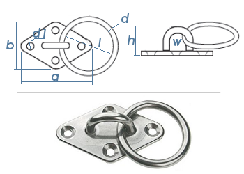 22mm Bügelkrampe mit Ring Edelstahl A2 (1 Stk.)