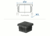 120 x 120mm / WS:2,5-5mm Lamellenstopfen quadratisch PE...