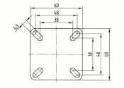 50 x 19mm Lenkrolle Gummi mit Feststeller und...