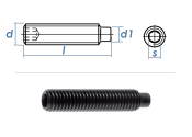 M10 x 20mm Gewindestift Zapfen DIN915 45H schwarz (1 Stk.)