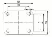 200 x 50mm Lenkrolle Vollgummi mit Feststeller und Anschraubplatte (1 Stk.)