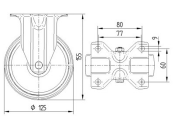 125 x 37mm Bockrolle Vollgummi (1 Stk.)