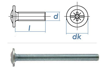 M4 x 17mm Möbelgriffschrauben verzinkt  (100 Stk.)