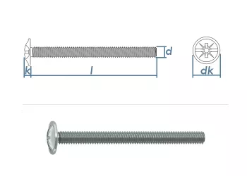 M4 x 17mm Möbelgriffschrauben verzinkt  (100 Stk.)