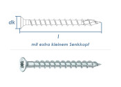 3 x 25mm Scharnierschrauben weiss verzinkt (100 Stk.)