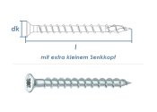 3 x 16mm Scharnierschrauben weiss verzinkt  (100 Stk.)