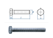 M12 x 25mm Sechskantschrauben DIN933 Vollgewinde Stahl...